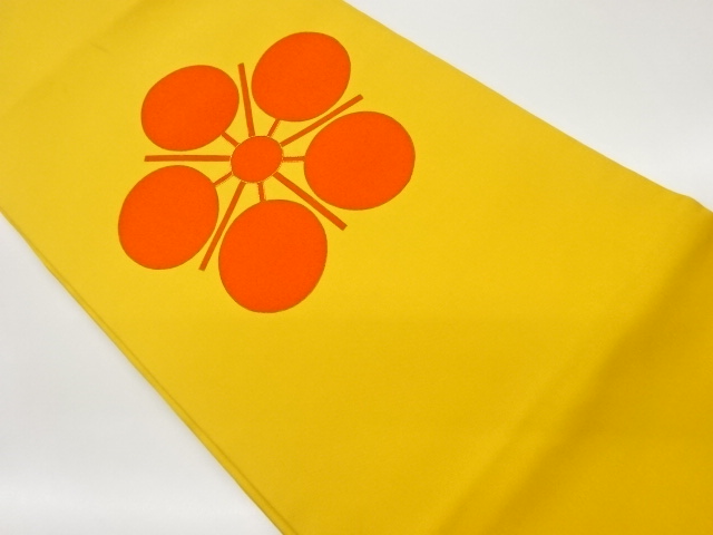 塩瀬金彩金駒刺繍家紋模様名古屋帯